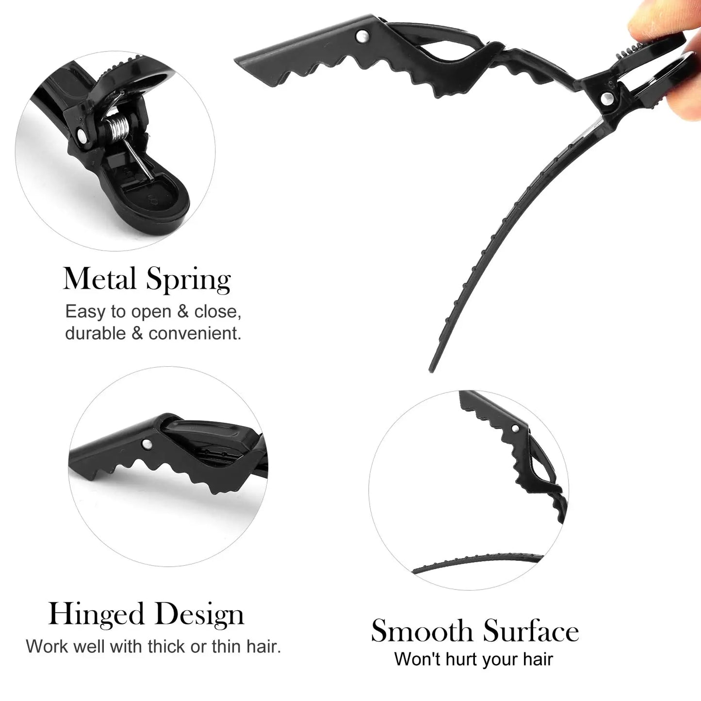 6pcs/Lot Plastic Alligator Hair Clips Hairdressing Clamps
