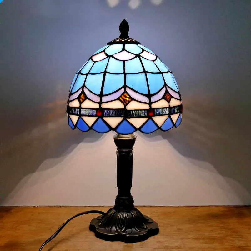 Retro Stained Glass Lamp Table