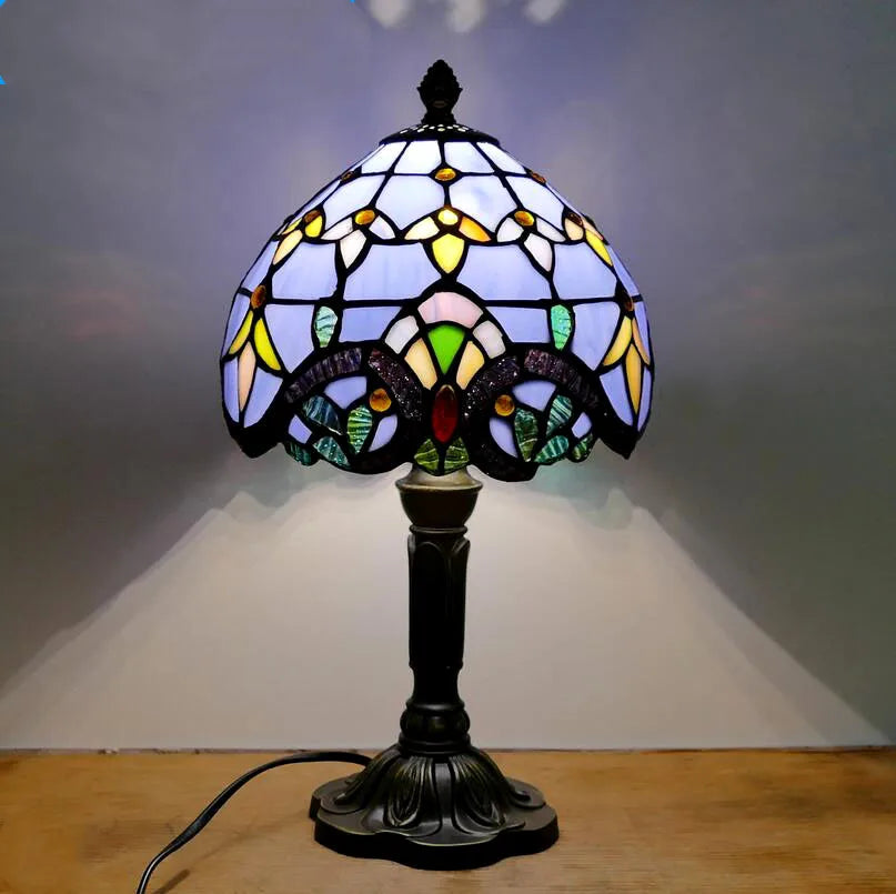 Retro Stained Glass Lamp Table