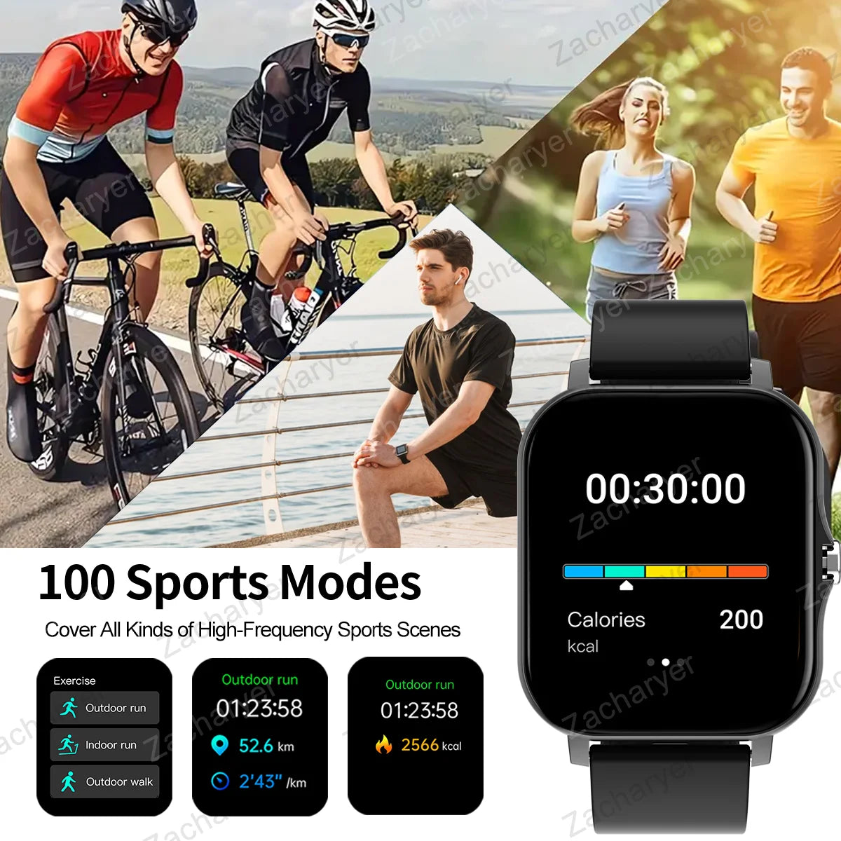 Wireless call function, compatible with Android and iPhone,
 sports watch, a variety of sports fitness tracking,