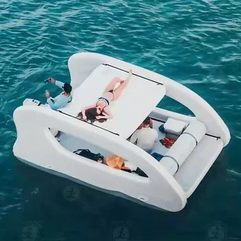 Hot Sale Floating Inflatable Electric Boat Solar Sustainable Inflatable House Boat With Motor For Water Play