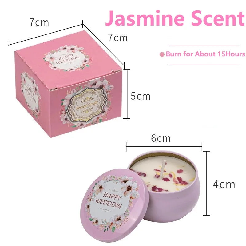 1/4PCS Vintage Scented Candles Soy Wax Candle Jars Flower Fragrance Scent