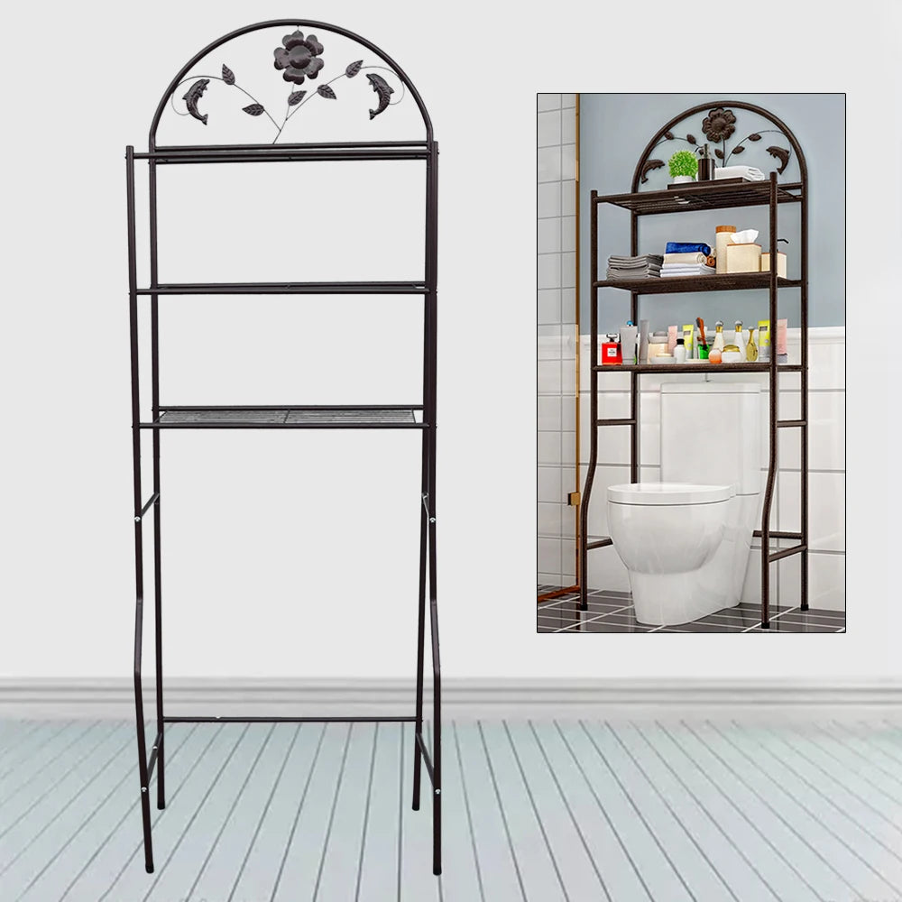Toilet Storage Rack Metal Over-The-Toilet Storage Shelf  Space Saving for Bathroom
