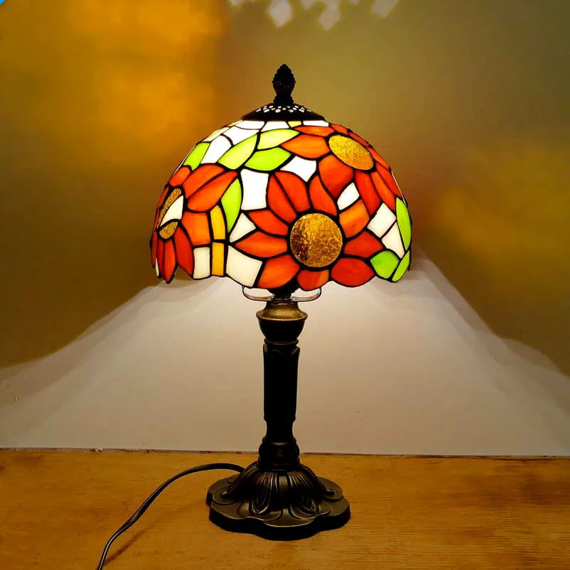 Retro Stained Glass Lamp Table