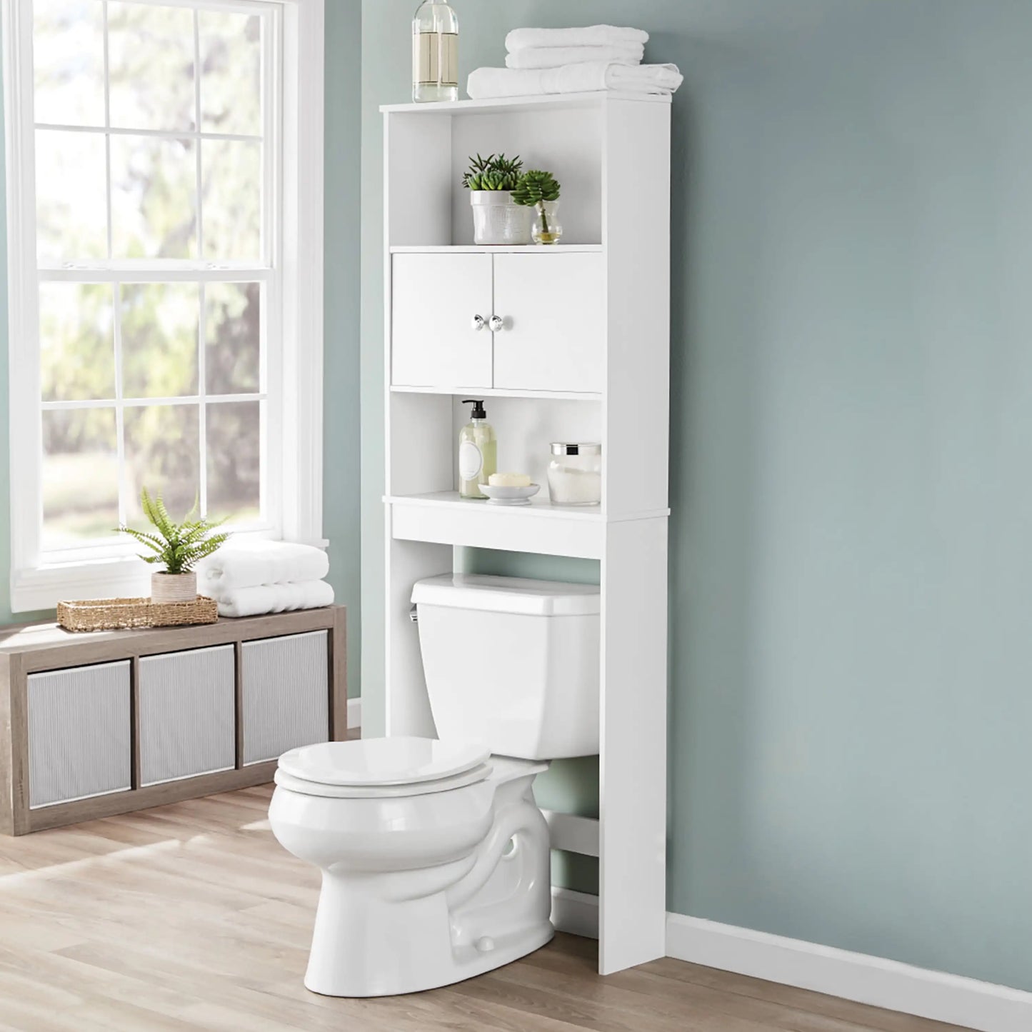 Bathroom cabinet，Over-The-Toilet Bathroom Space Saver Storage Cabinet, 3 layer