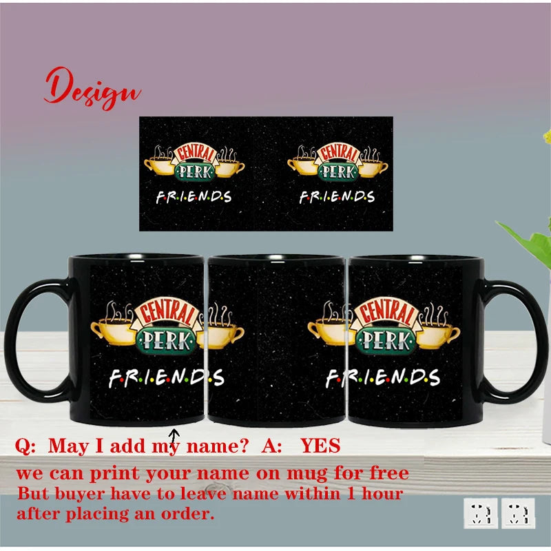 Personalized Name Mug Central Perk Design   Custom Tea Cup Black Milk Beer Mugs Lovers Friends Gifts Dropshipping