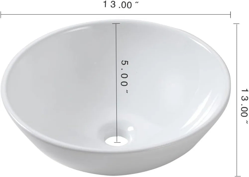 Bowl Sinks for Bathrooms     Round Small Vessel Sink 
Countertop Porcelain Round Bathroom Sink Bowl Above Counter Sink