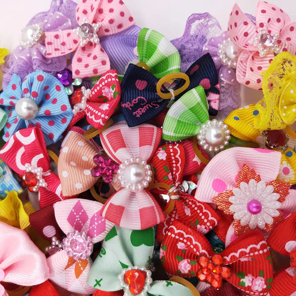 Dog Headdress Hair Bow Tie