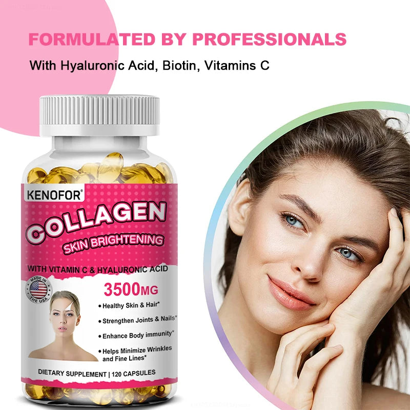 Vital Vitamins Collagen - Biotin, Hyaluronic Acid, Vitamin C 
- Collagen for Women - Anti-Aging Hair, Skin, Nails Beauty Complex