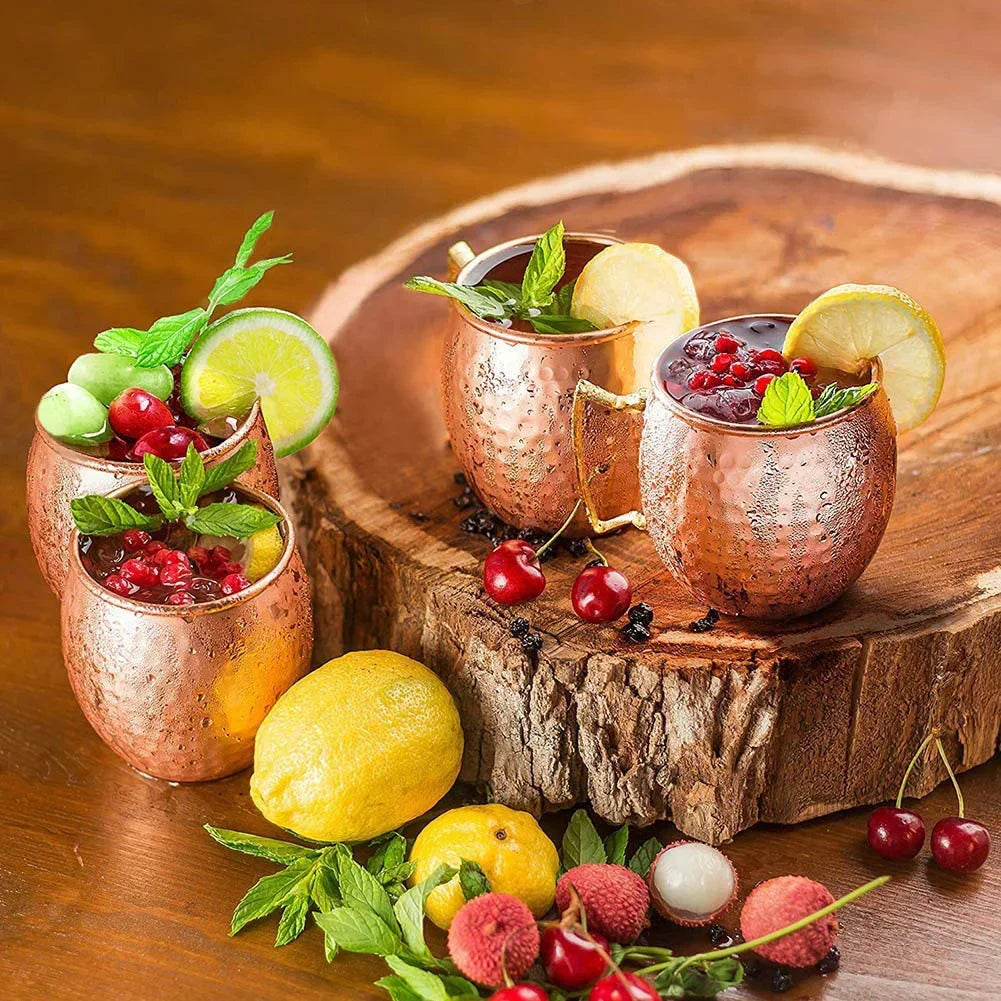 Moscow Mule Mug Stainless Steel Hammered Copper Plated Beer Cup Coffee Cup Bar Drinkware