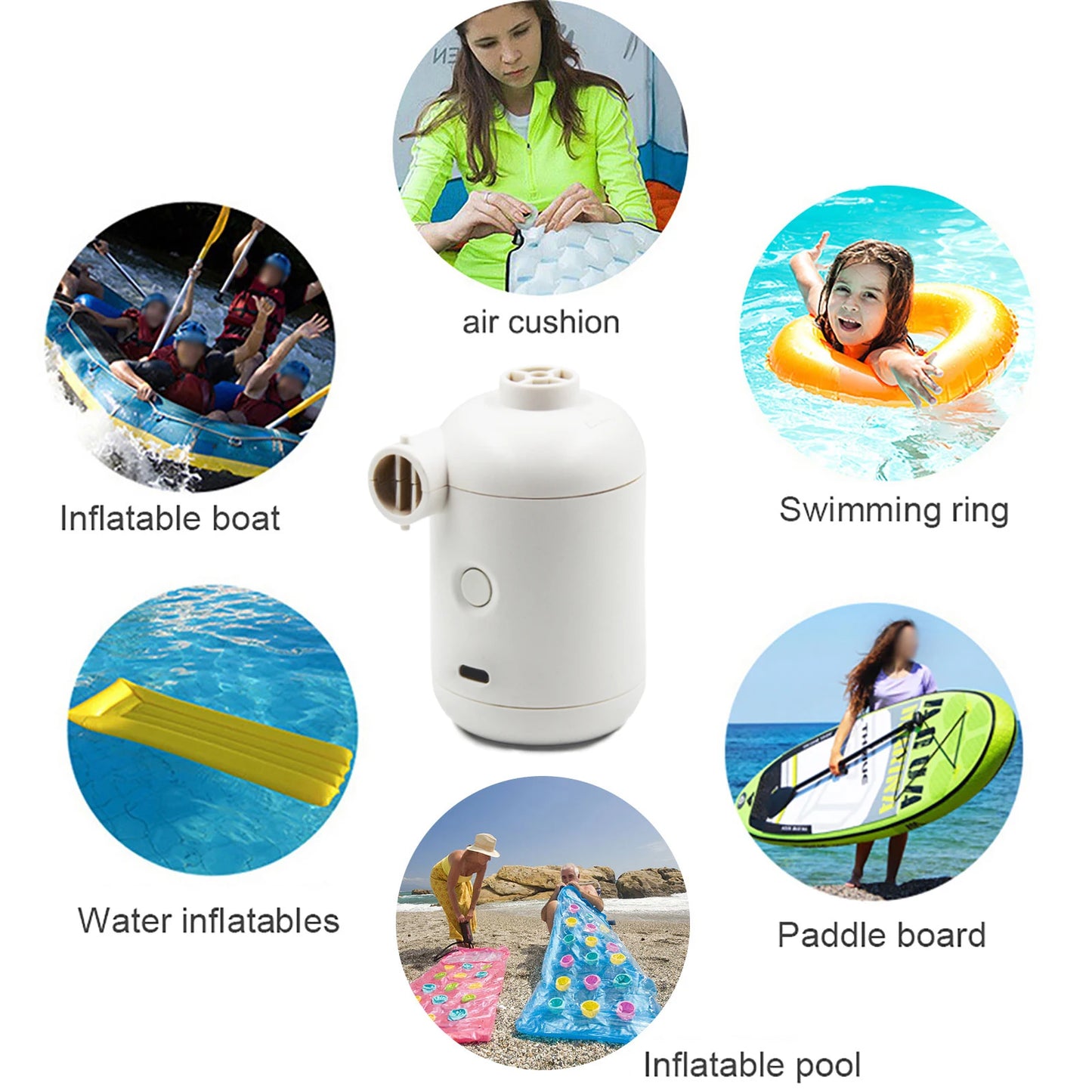 Electric Air Pump with 4 Nozzles Portable Air Pump USB Plug in