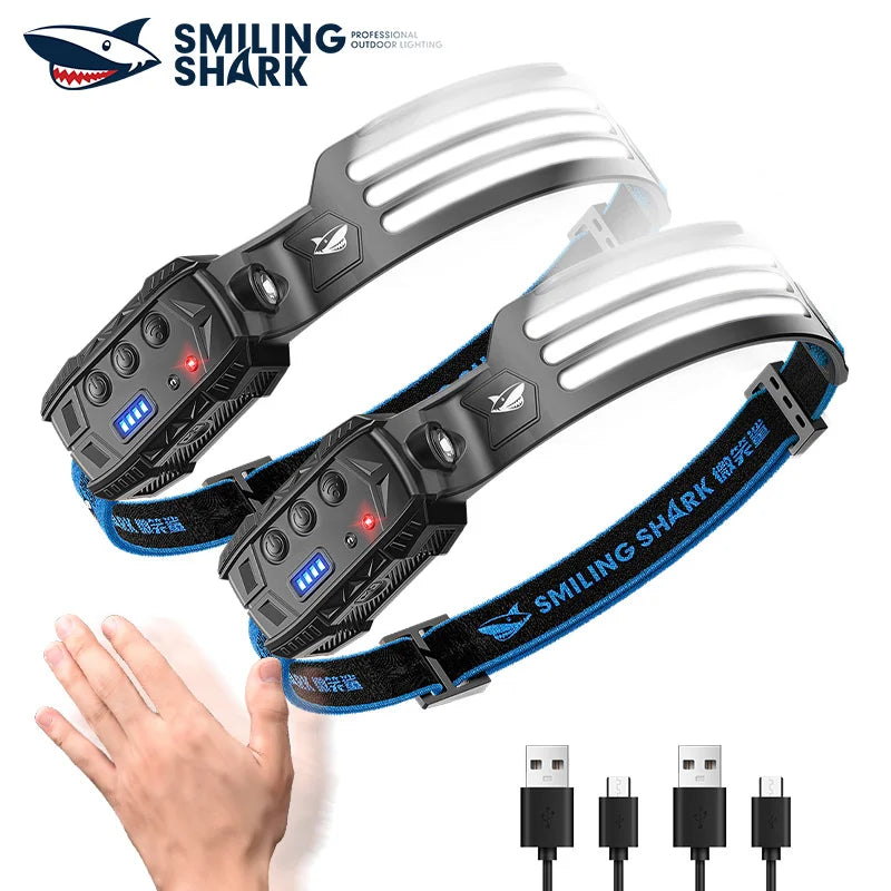 Headlight Wave Induction Lightweight Headlamp Rechargeable Waterproof