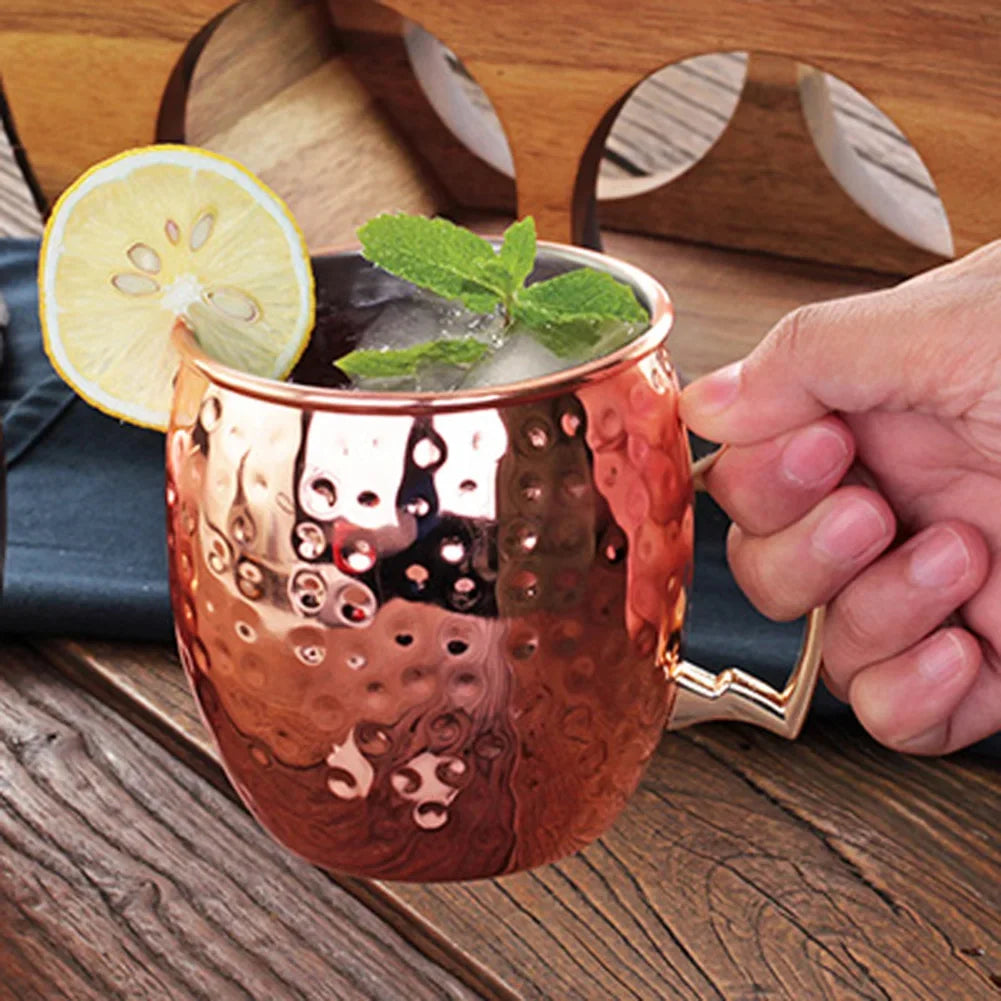 Moscow Mule Mug Stainless Steel Hammered Copper Plated Beer Cup Coffee Cup Bar Drinkware