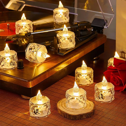 Flameless LED Light Candle LED Crystal Candle Light Transparent Shell