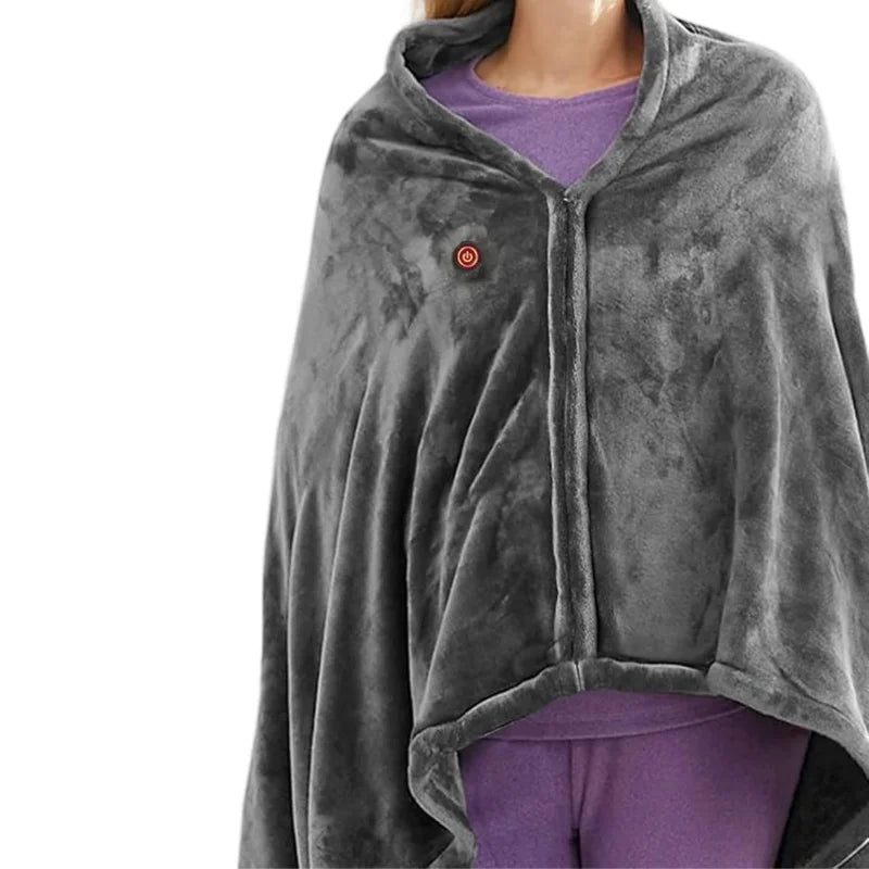 USB Electric Heated Blanket Wearable Heated Throw Blanket 
Adjustable 3 Levels Temperature Machine Washable Warmer Blanket