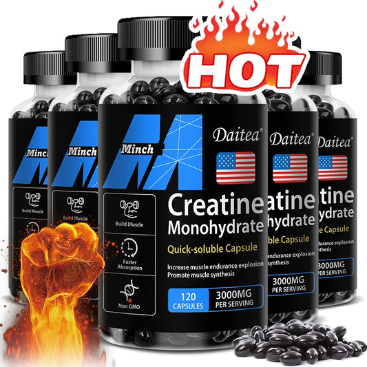 Creatine Monohydrate 3000 Mg, Easy To Absorb
Supports Strength, Muscle, Helps Replenish Muscle ATP Levels, 120 Capsules