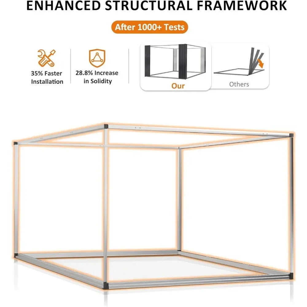 8 x 12 FT Outdoor Storage Shed, Metal Garden Shed with \
Updated Frame Structure, Tool Sheds for Backyard Garden