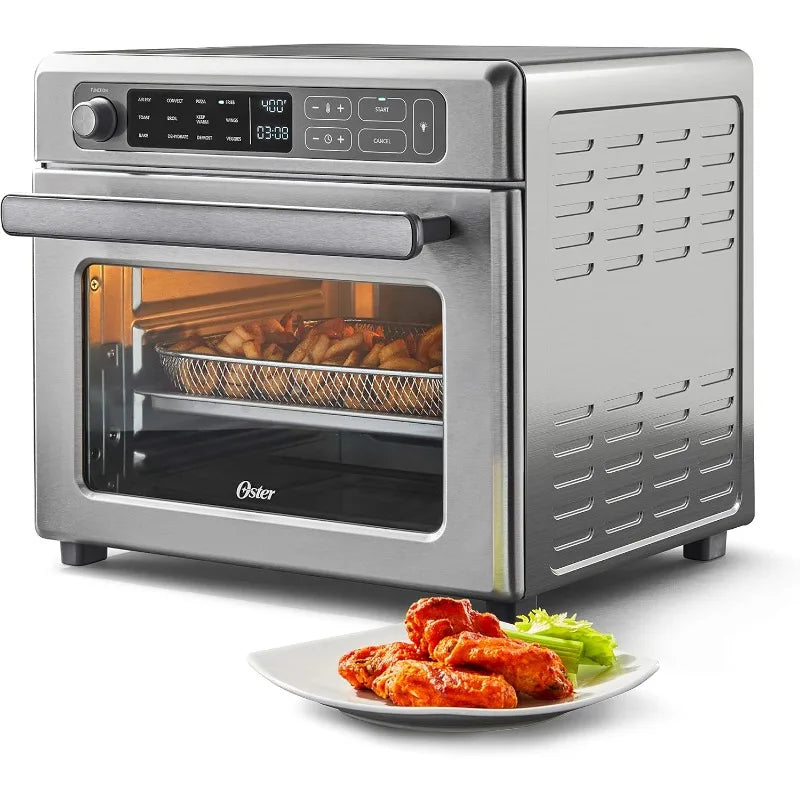 Digital Air Fryer with RapidCrisp, Stainless Steel, 12-Function Countertop Oven with Convection,Silver