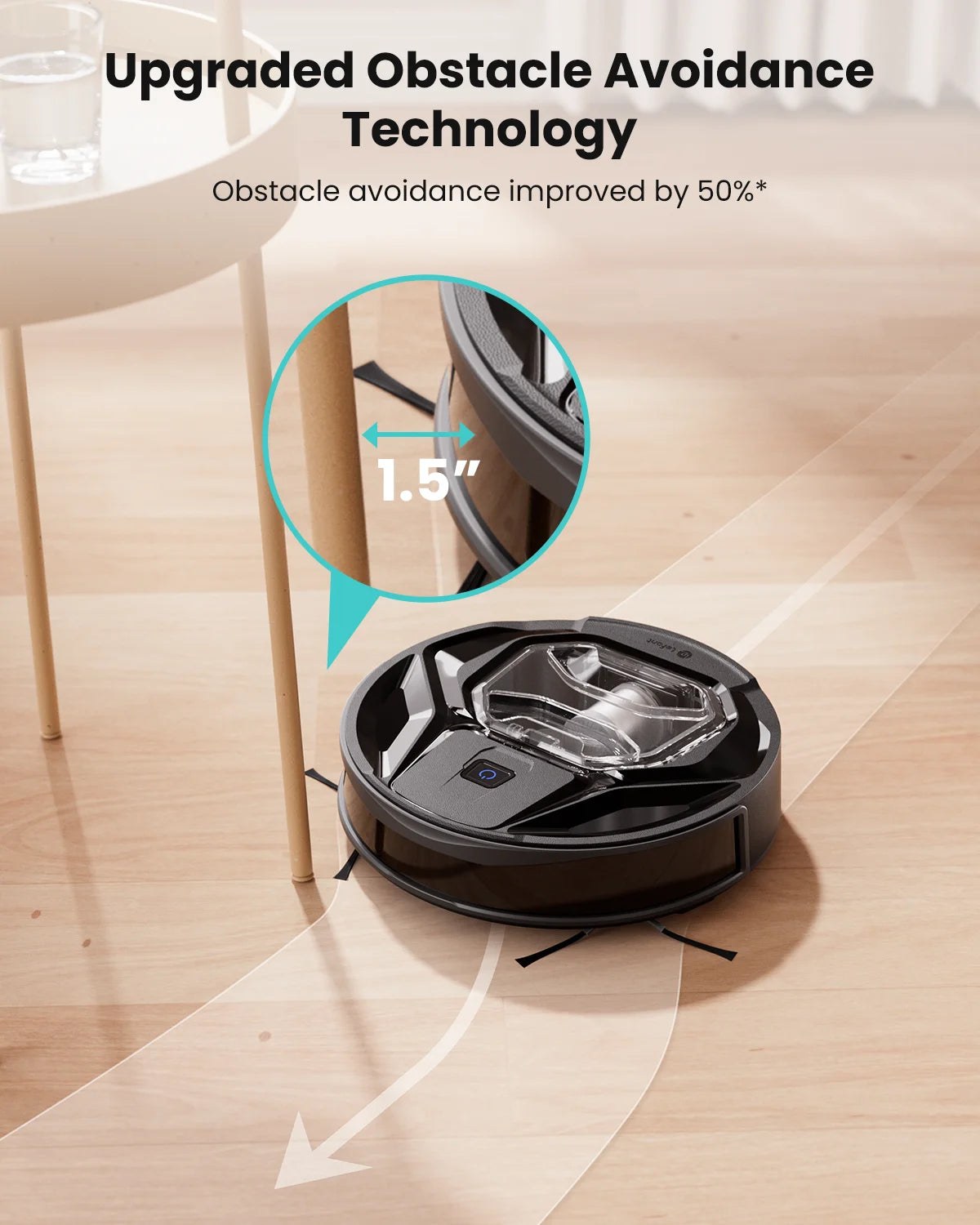 Robot Vacuum Cleaner, 210 Minutes, Visible Dustbin, Ideal for Pet Hair