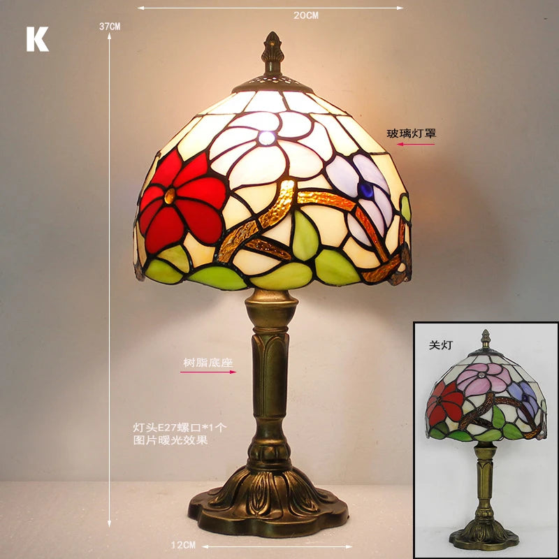 Retro Stained Glass Lamp Table