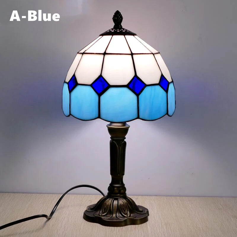 Retro Stained Glass Lamp Table
