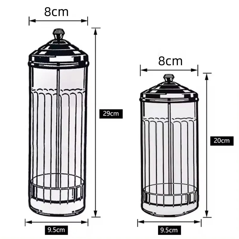 Beauty Hair Stainless Steel Glass Disinfection Jar Filter Clean Sterilization