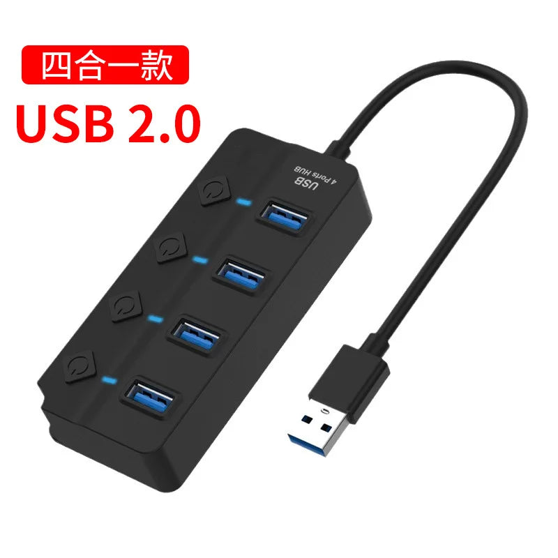USB Hub 3.0 2.0 Multi USB High Speed Splitter Adapter
 4/7 Port Multiple Expander With Switch For PC Computer Accessories