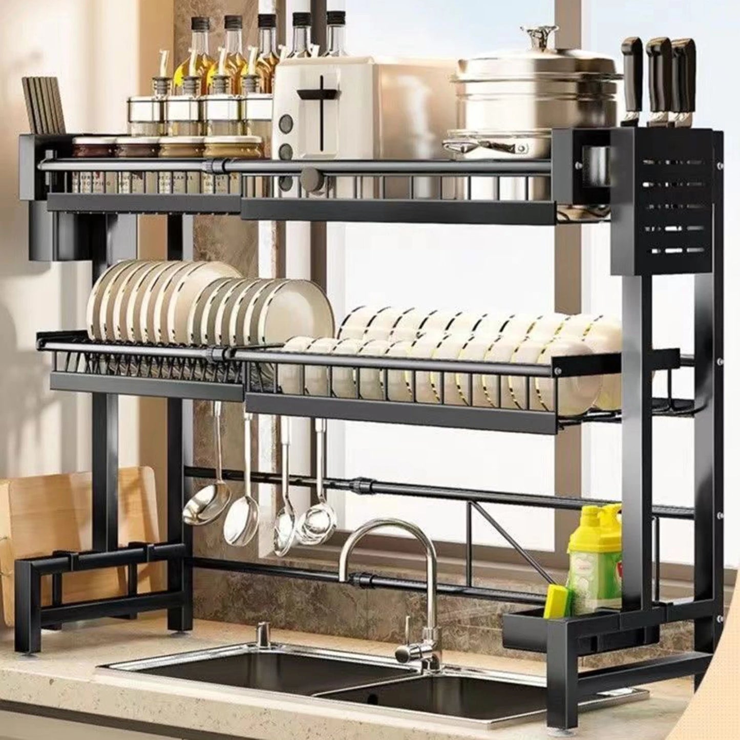 2 Tier Kitchen Storage Shelf Above Sink