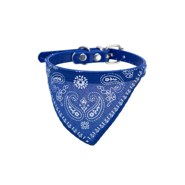 Pet Dog Neck Scarf Puppy Cat Dog Collar Bandana Collar 
Scarf with Leather Collar Accessories Adjustable
