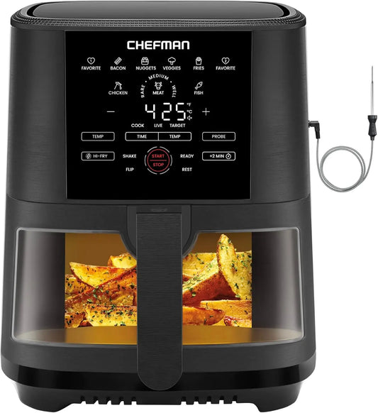 5-Quart Digital Air Fryer, 8 Customizable Cooking Presets, Large Easy-View Window,