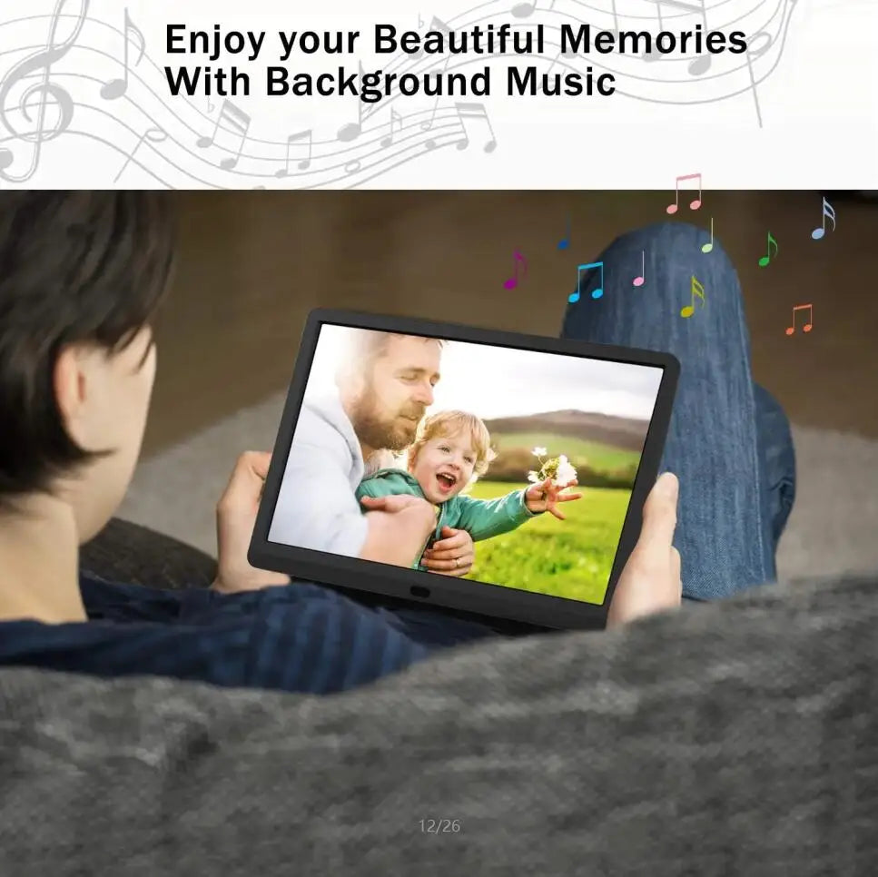 10 Inch Digital Photo Frame with 1280x800 IPS 
Screen Digital Picture Frame with 1080P Video Music Slideshow