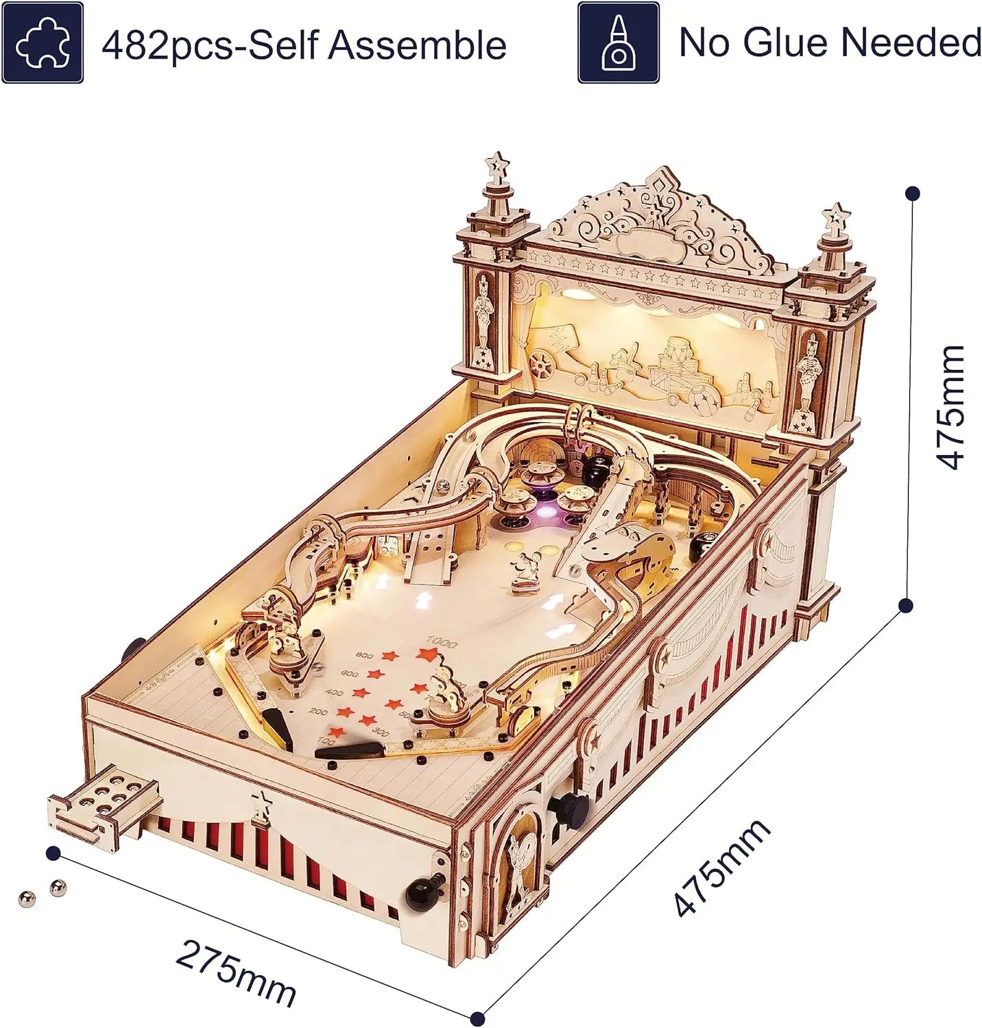 3D Pinball Machine Puzzle Amusing Pinball Game