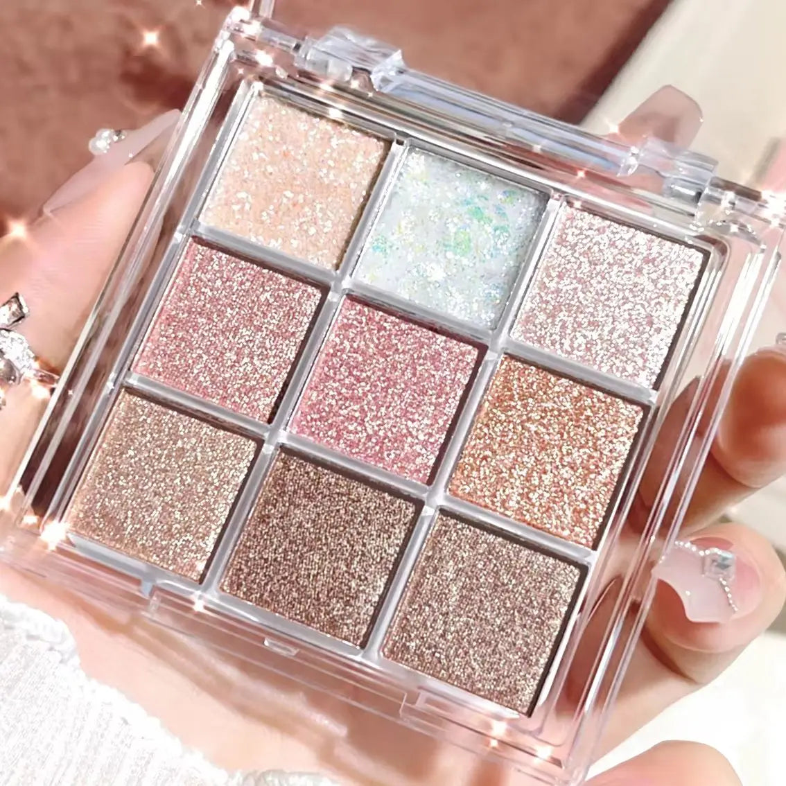 Pearlescent fine glitter highlighter dazzling smart eyeshadow palette