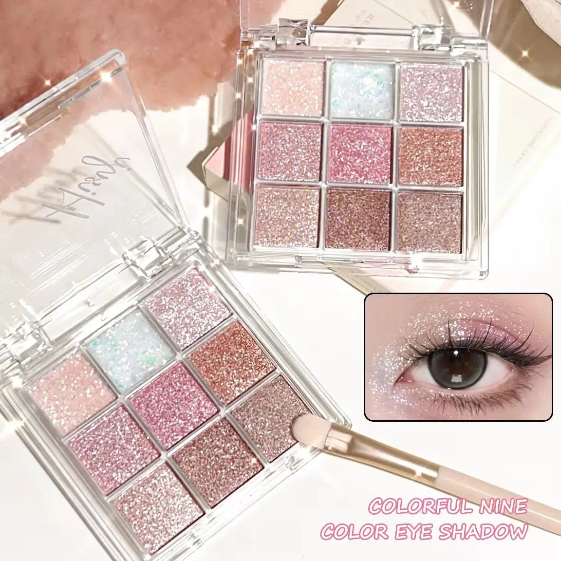 Pearlescent fine glitter highlighter dazzling smart eyeshadow palette