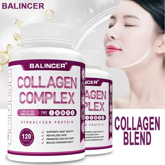 Hydrolyzed Collagen Peptides + Protein 
Supports Hair, Skin, Nails, Joints & Bones - Contains Type 5, I, II, III, V, X - Non-GMO