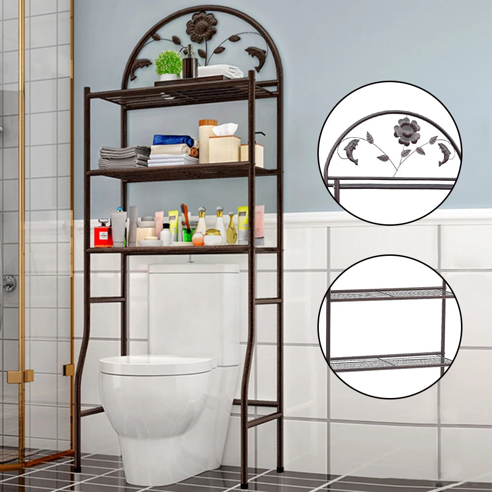 Toilet Storage Rack Metal Over-The-Toilet Storage Shelf  Space Saving for Bathroom
