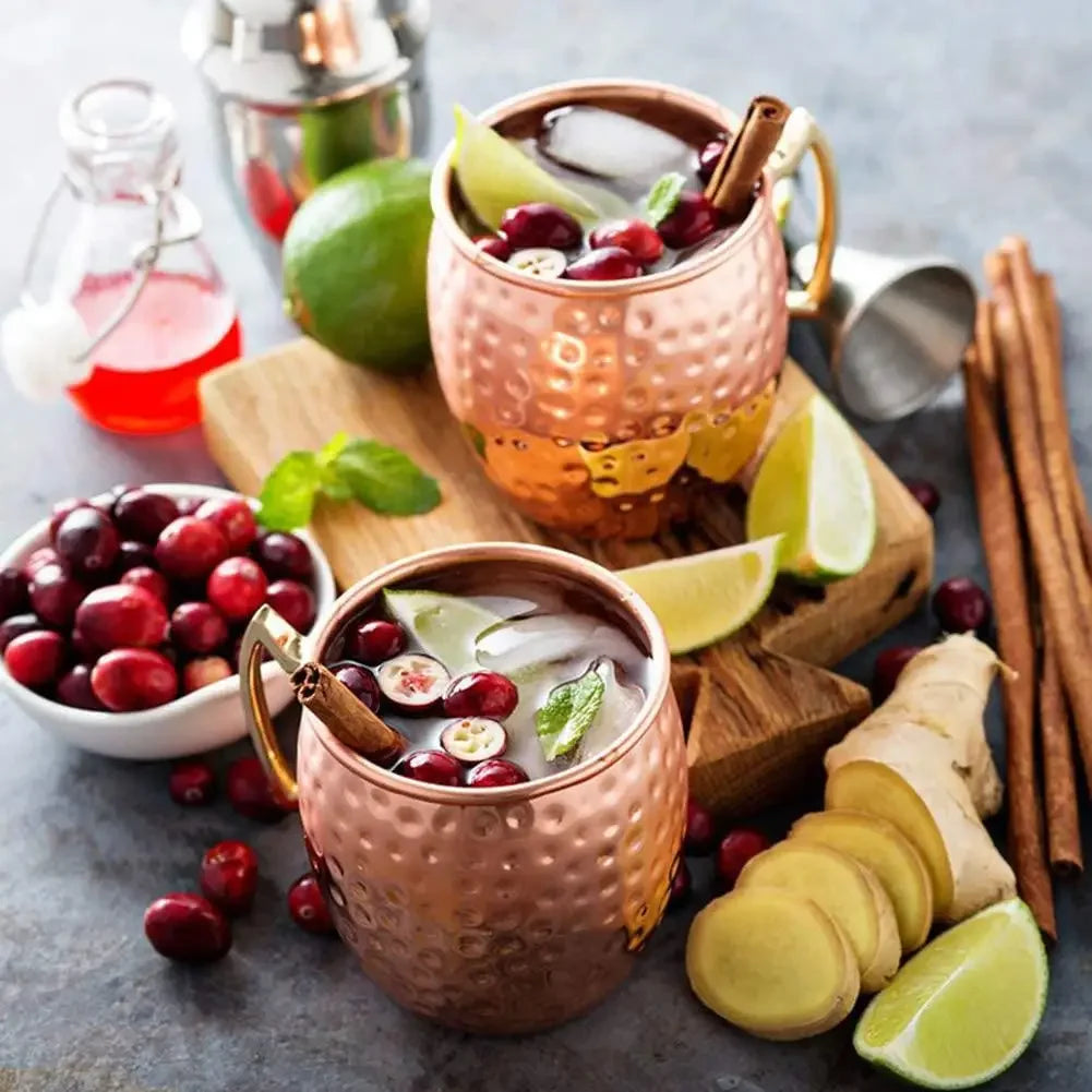 Moscow Mule Mug Stainless Steel Hammered Copper Plated Beer Cup Coffee Cup Bar Drinkware