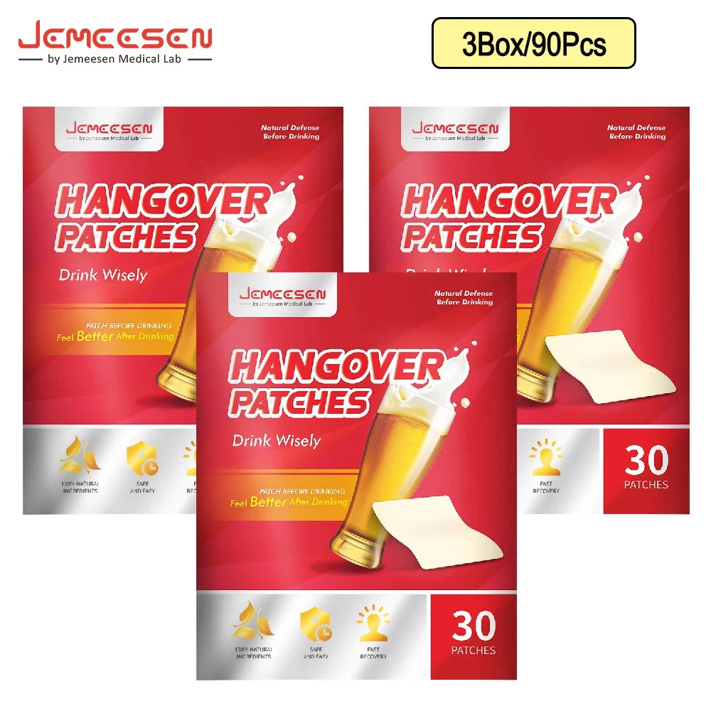 Party Recovery Patch, Hangover Relief Patch, 
Fast Relief for Headaches, Body Aches & Mental Fatigue, Boost Of Alertness 30-Pack
