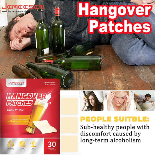 Party Recovery Patch, Hangover Relief Patch, 
Fast Relief for Headaches, Body Aches & Mental Fatigue, Boost Of Alertness 30-Pack
