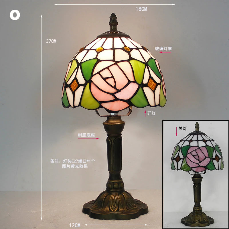 Retro Stained Glass Lamp Table