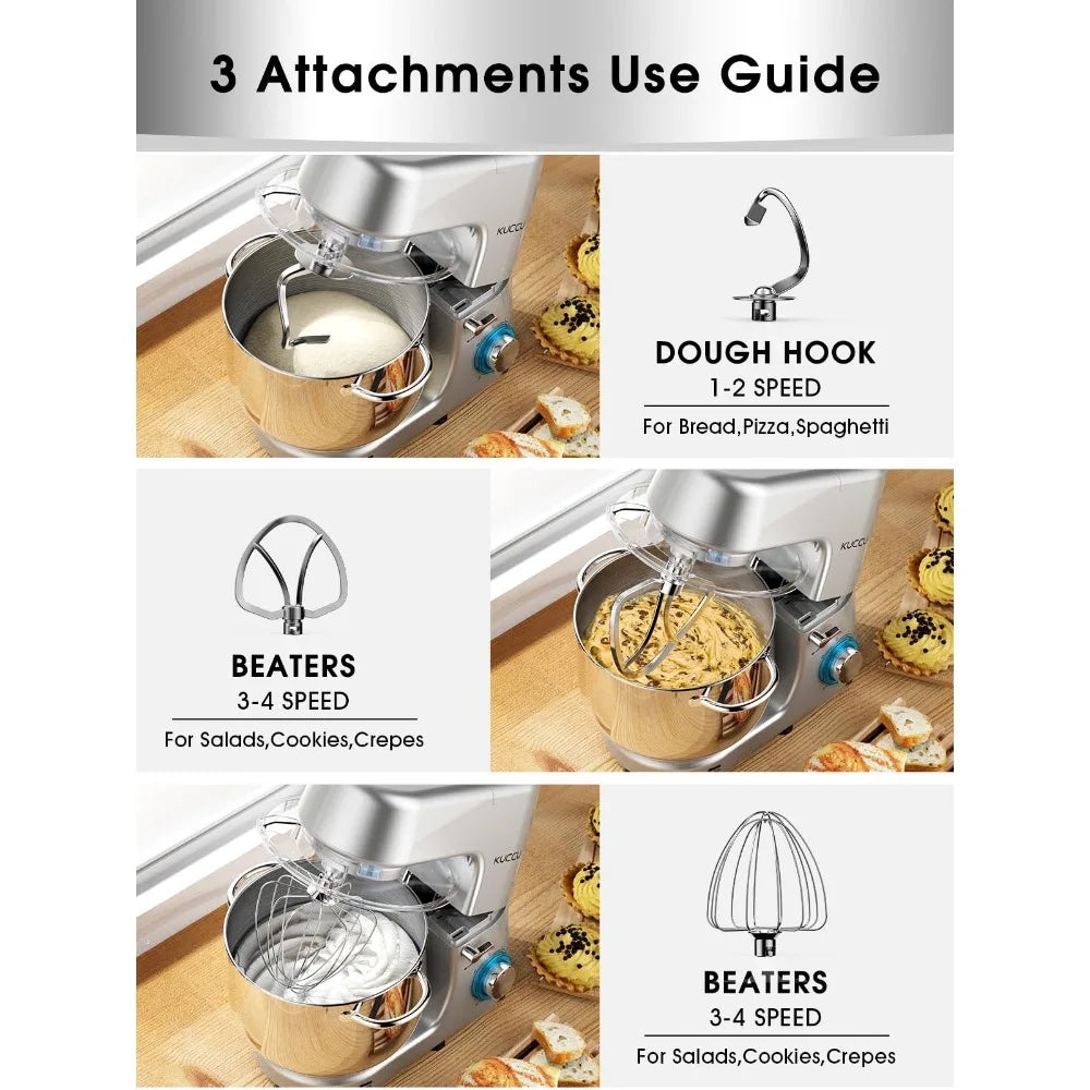 9.5 QT 6 Speed Double Handle Stand Mixer 
Pulse Electric Kitchen Mixer
 660W Tilt-Head Food Mixer for home baking