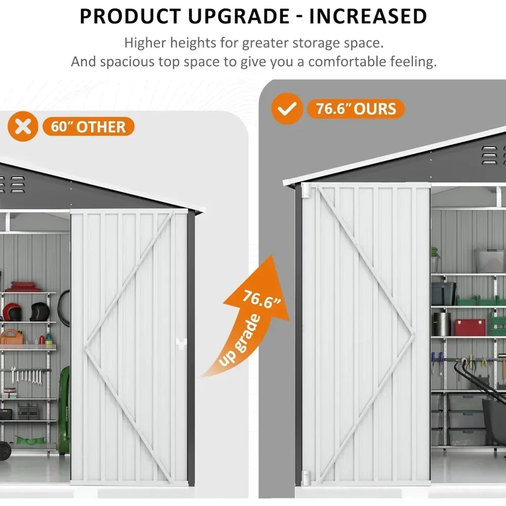 8 x 12 FT Outdoor Storage Shed, Metal Garden Shed with \
Updated Frame Structure, Tool Sheds for Backyard Garden