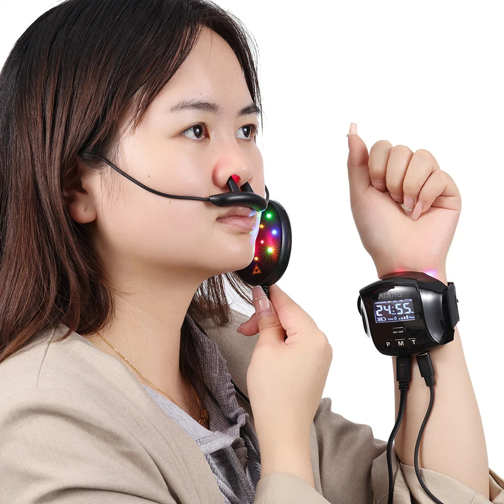 High-tech Laser Therapy W high blood hypertension Laser Machine for Blood Vessel Blockage
4 Colors 12 Diodes Watch, Diabetes, Stimulates Collagen Growth