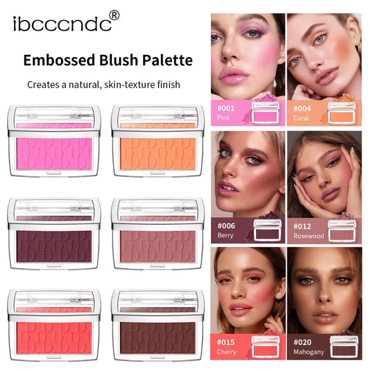 Hot Matte Embossed Blush Palette Rosy Blusher Facial Blush Powder 
High Pigmented Pink Coral Rouged For Cheeks Smooth Cosmetics