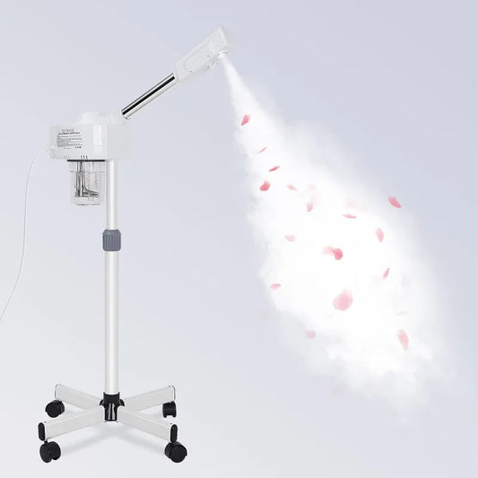 Standing Ozone Facial Steamer on Wheels w Hot Mist for Facial Treatment Personal Care for Spa Salon Home Use