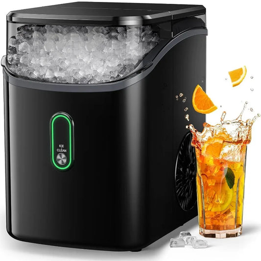 Ice Maker Countertop, Pebble Ice MakerOne-Click Operation  with Self-Cleaning