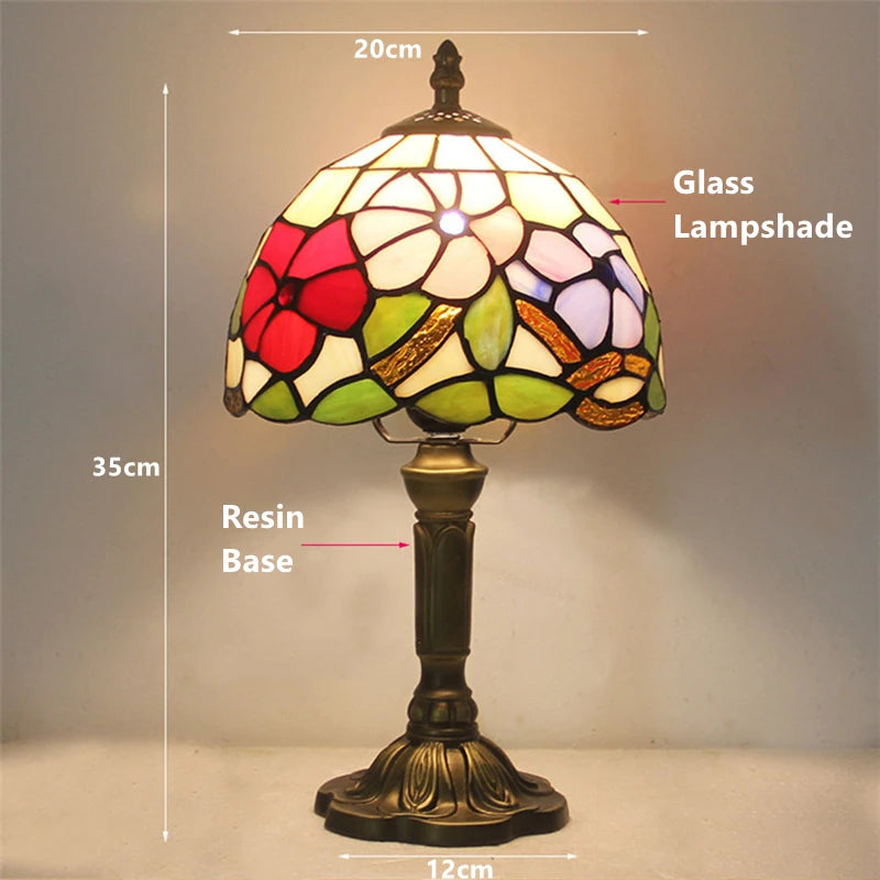 Retro Stained Glass Lamp Table