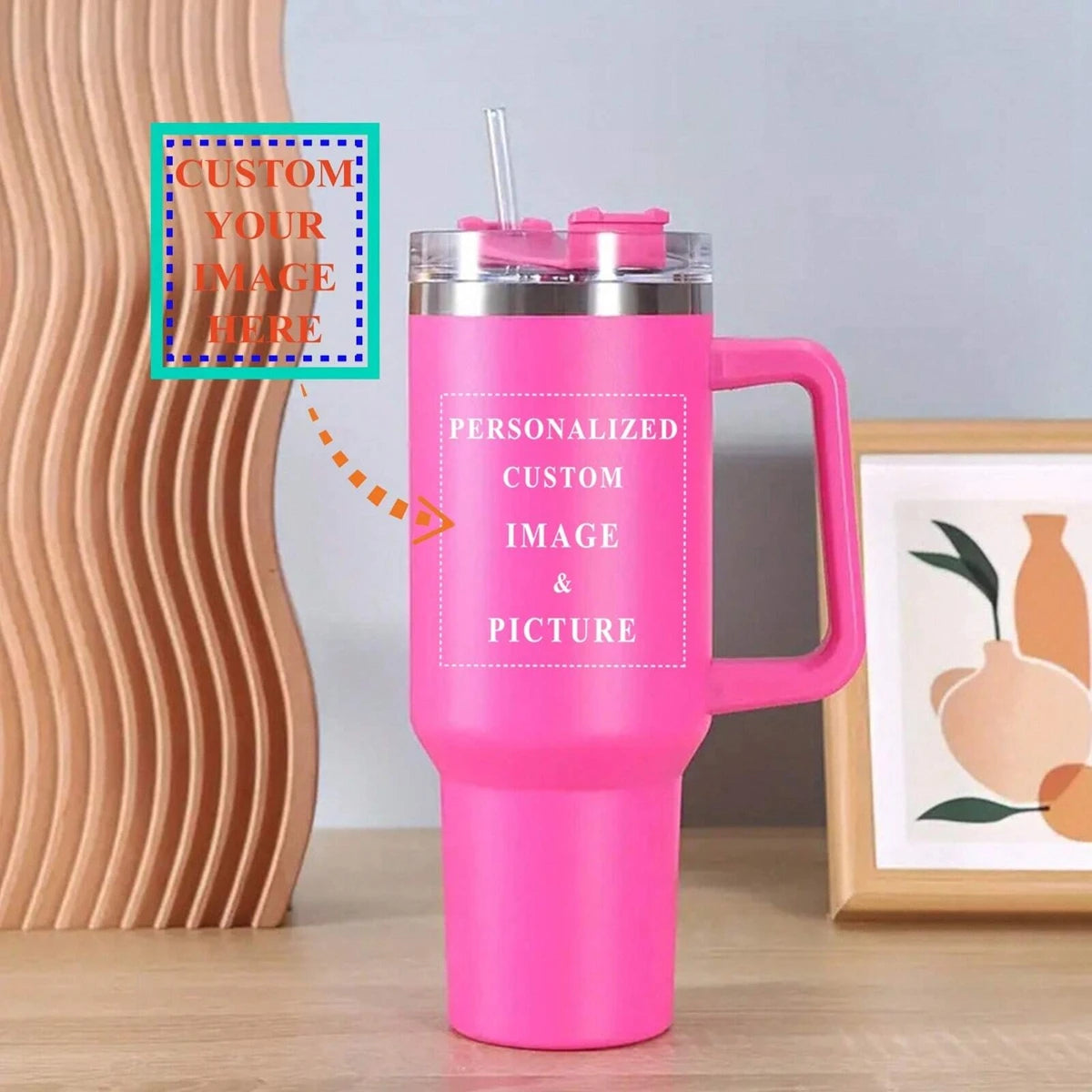 Customed Picture 40oz Insulated Water Portable Bottle Stainless Steel Tumbler Coffee Cup Travel  Water Cups