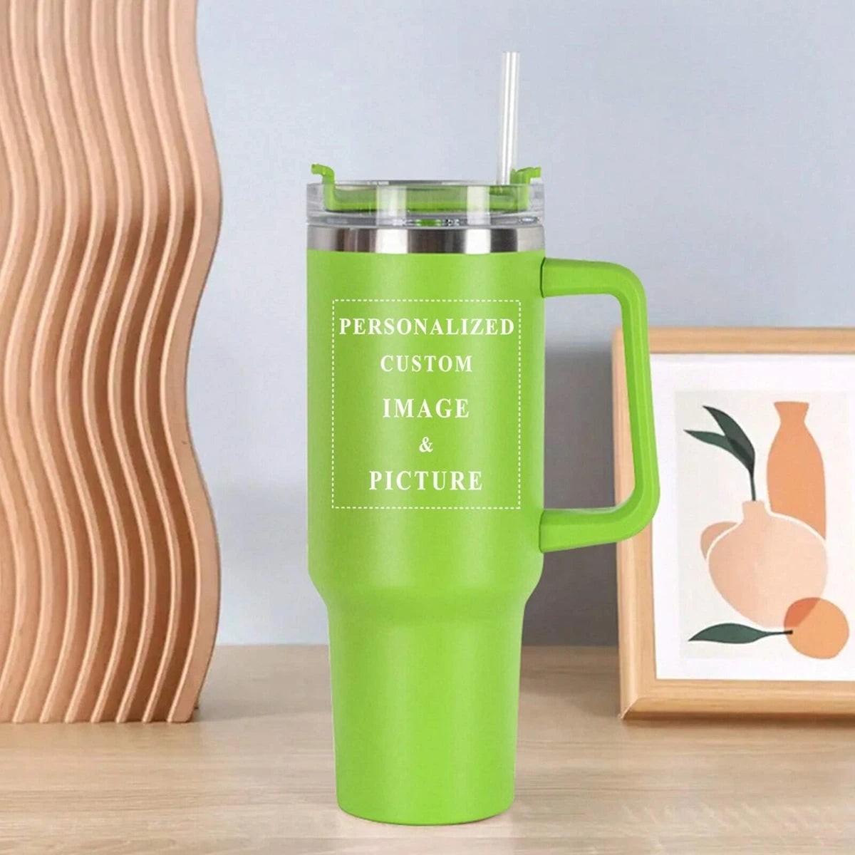 Customed Picture 40oz Insulated Water Portable Bottle Stainless Steel Tumbler Coffee Cup Travel  Water Cups