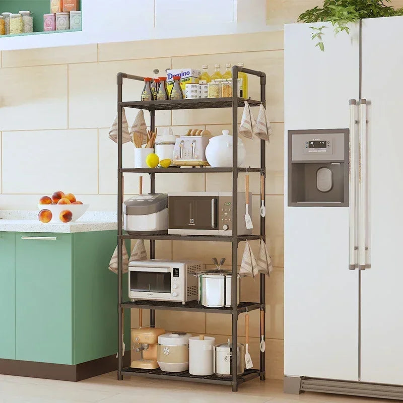 Floor Standing Storage Rack Kitchen Bathroom Microwave Rack Multi Functional